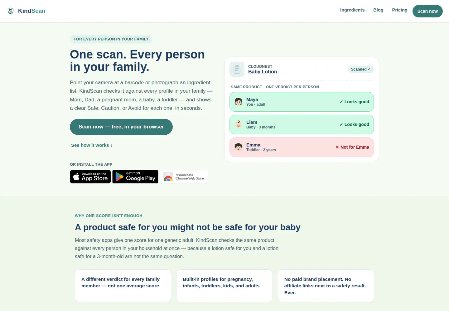 Screenshot of kindscan.com