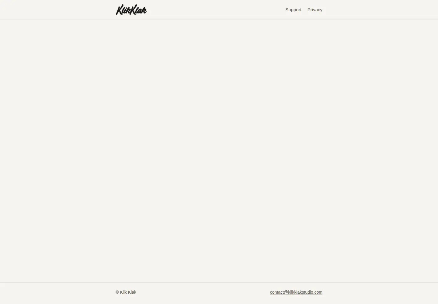 Captured homepage of klikklakstudio.com in the current scan