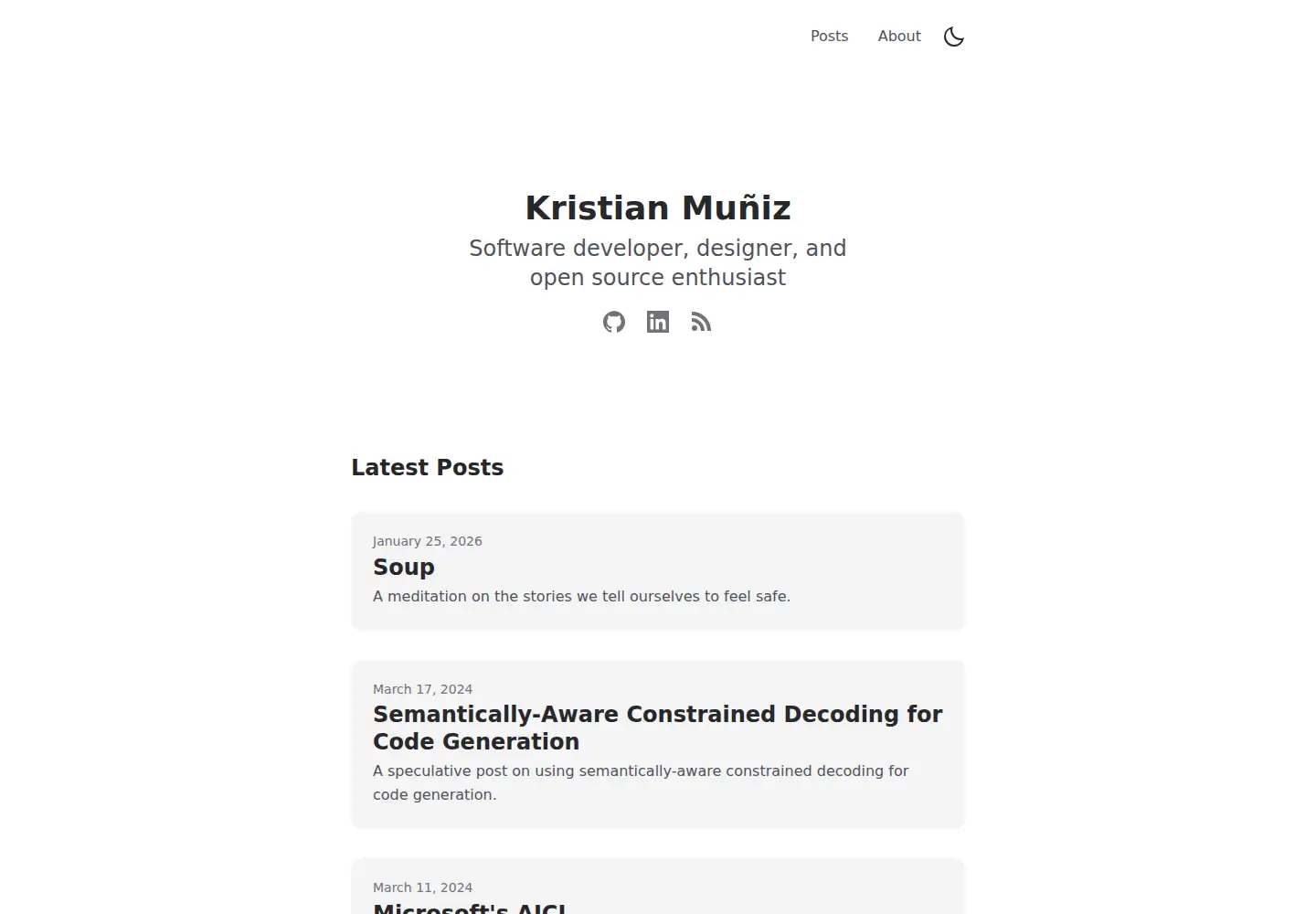 Screenshot of krismuniz.com