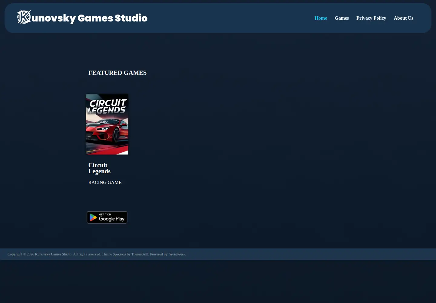 Captured homepage of kunoplay.com in the current scan