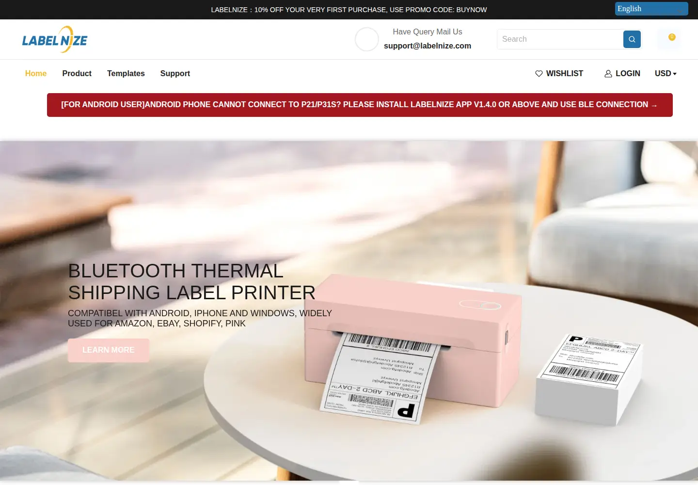 Screenshot of labelnize.com