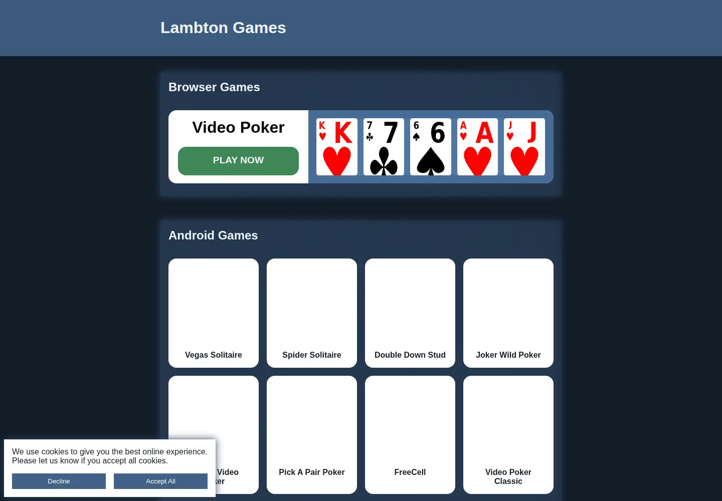Screenshot of lambtongames.com