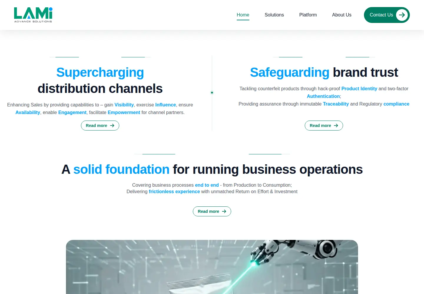 Captured homepage of lamiadvancesolutions.com in the current scan