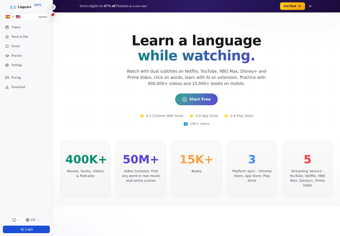Screenshot of languagelabextension.com
