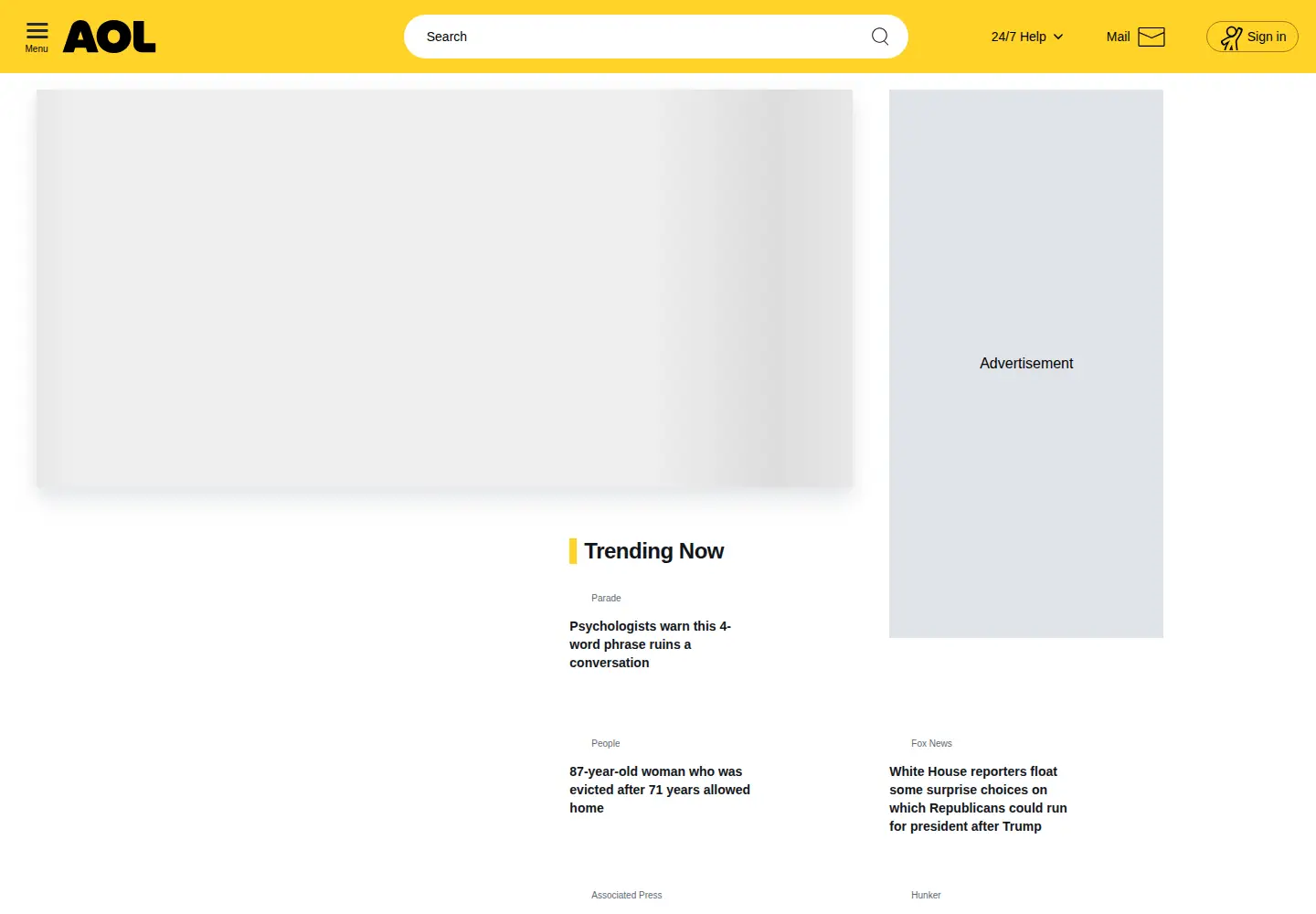 Screenshot of aol.com
