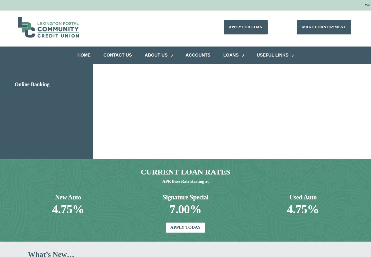 Captured homepage of lexpccu.com in the current scan