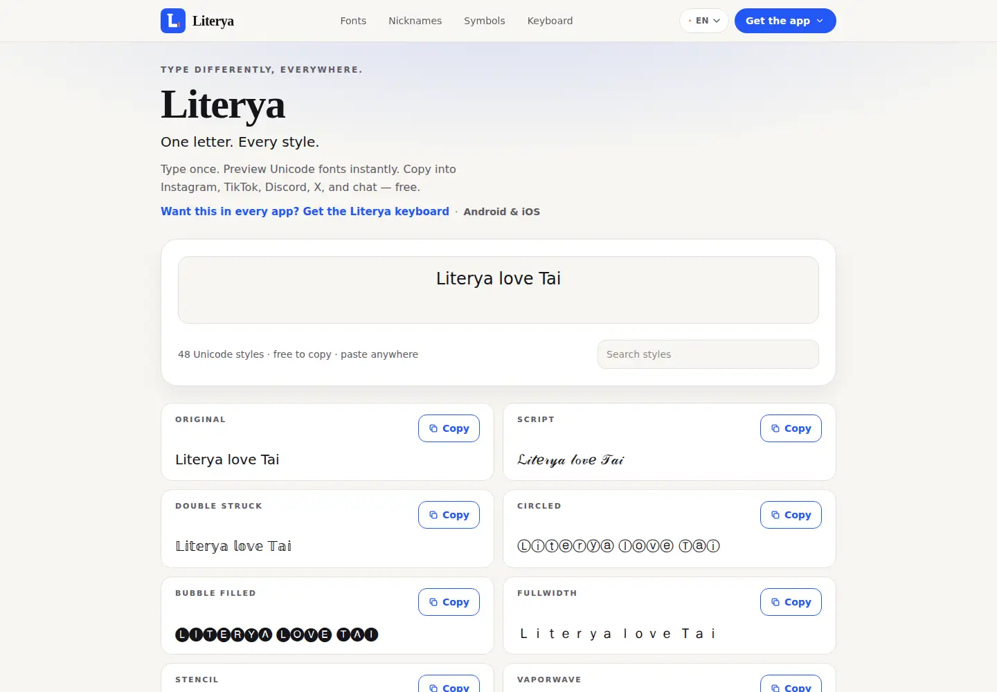 Screenshot of literya.com