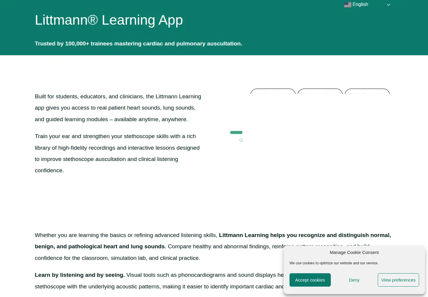 Screenshot of littmann-learning.com
