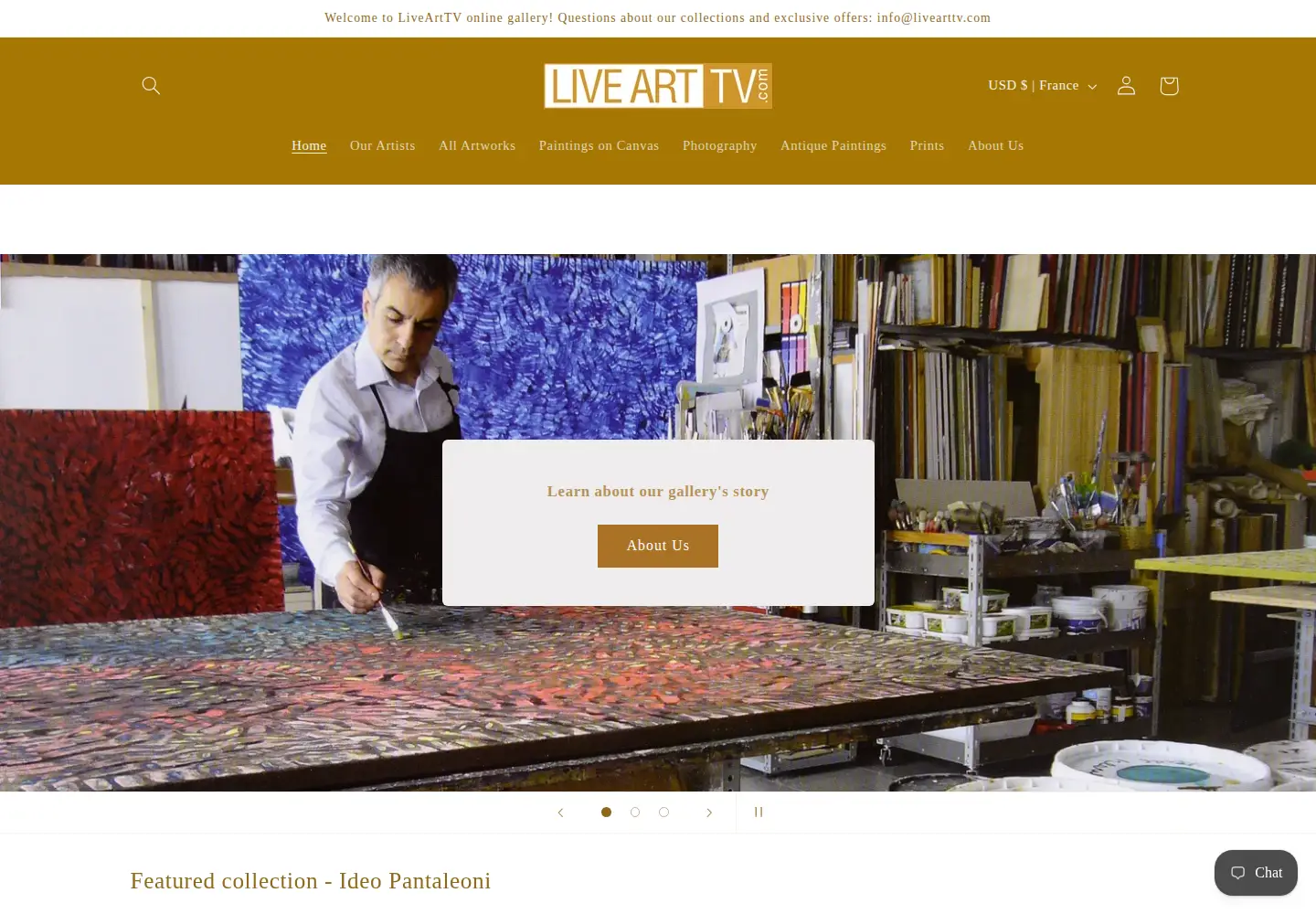 Captured homepage of livearttv.com in the current scan