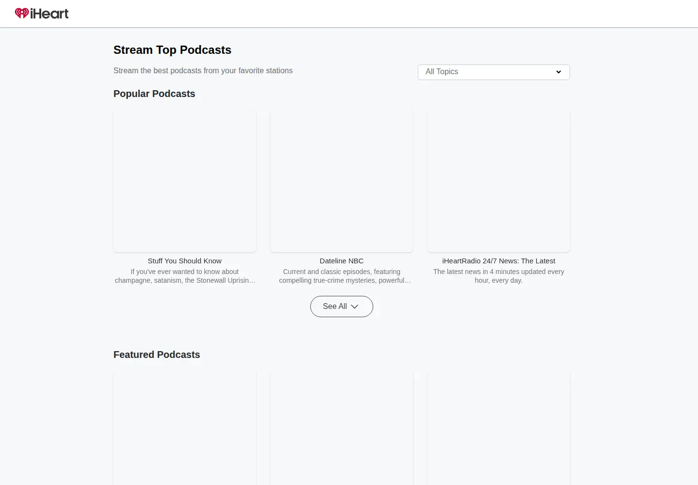 Screenshot of iheart.com