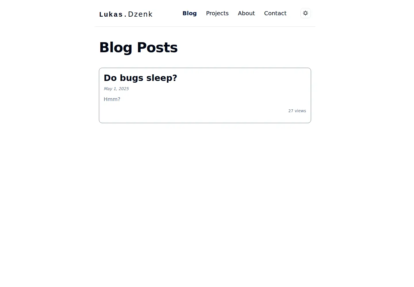 Captured homepage of lukasdzenk.com in the current scan
