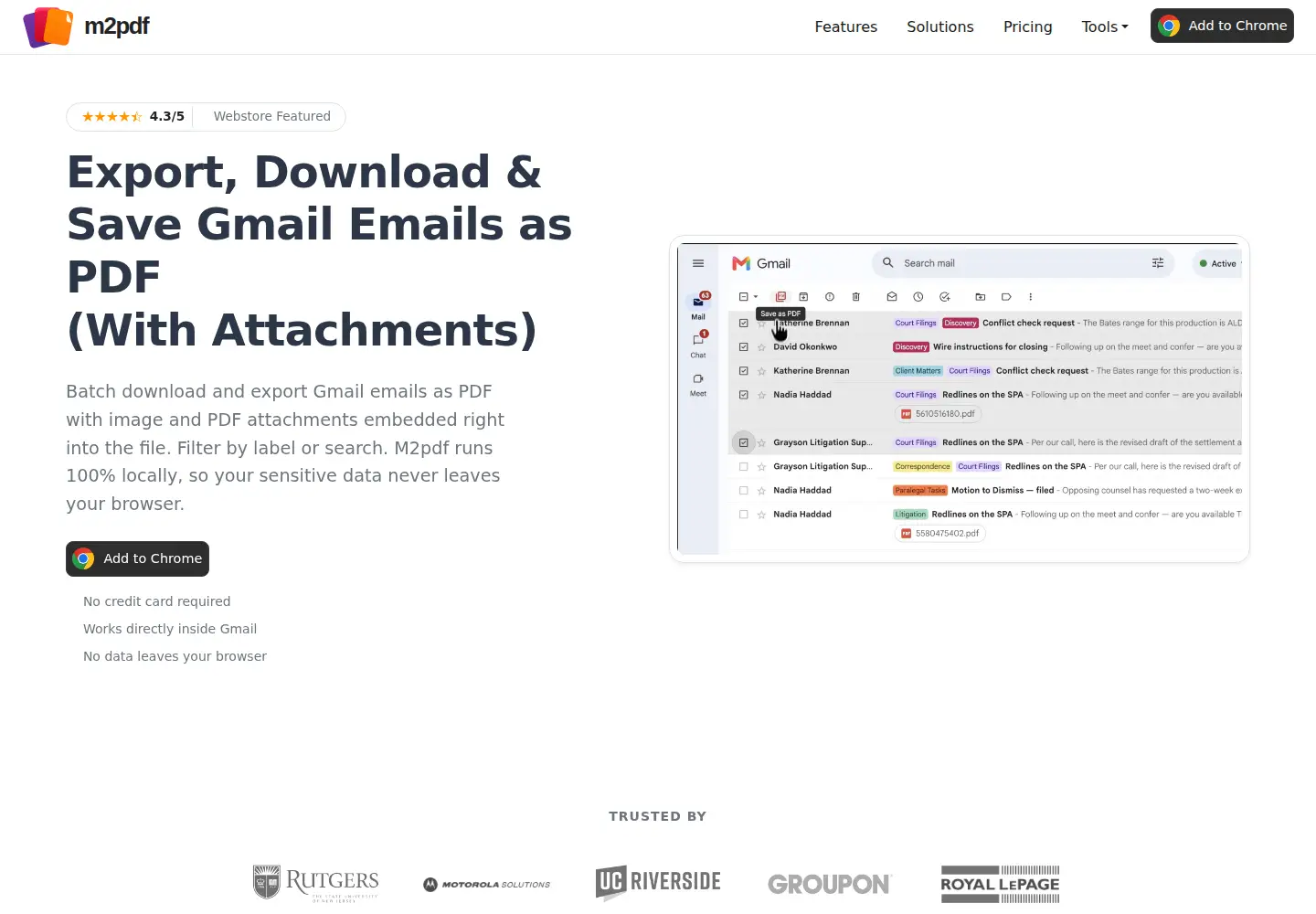 Screenshot of m2pdf.com