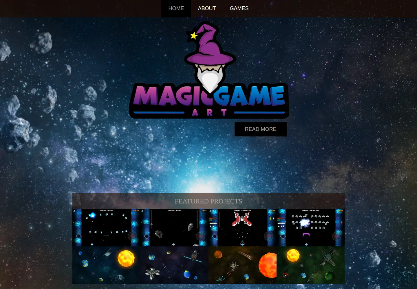 Captured homepage of magicgameart.com in the current scan
