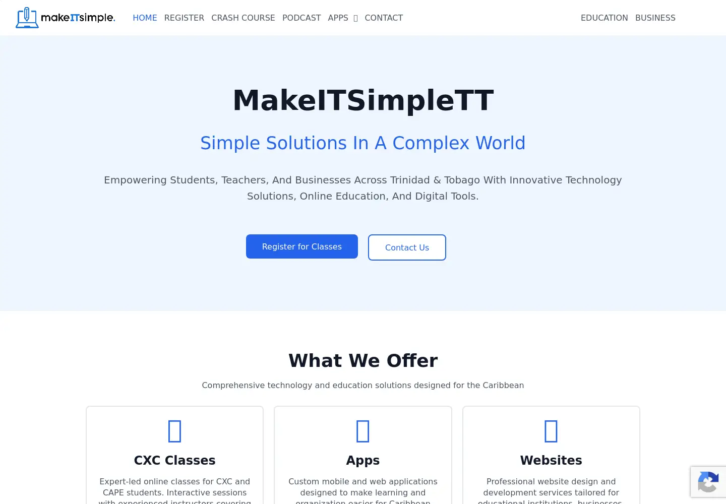 Captured homepage of makeitsimplett.com in the current scan