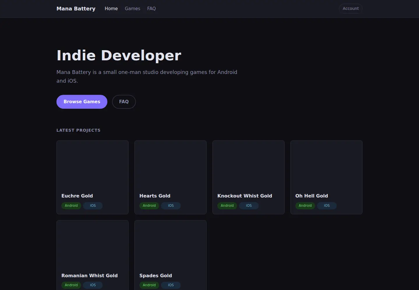 Screenshot of manabattery.com