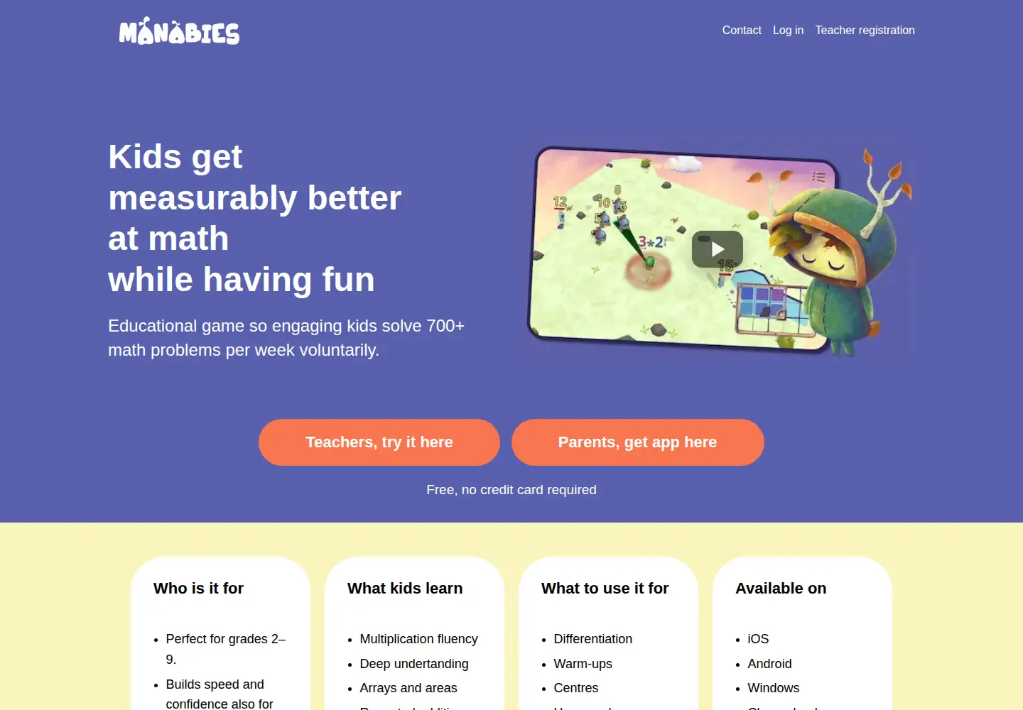 Captured homepage of manabies.com in the current scan