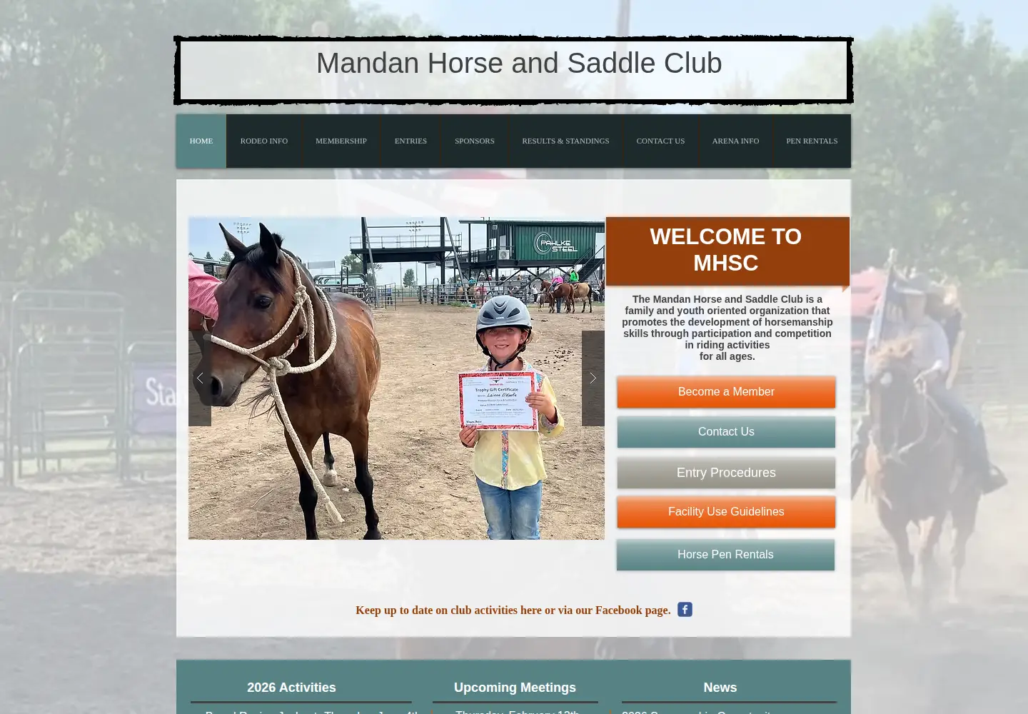 Captured homepage of mandanhorseandsaddle.com in the current scan
