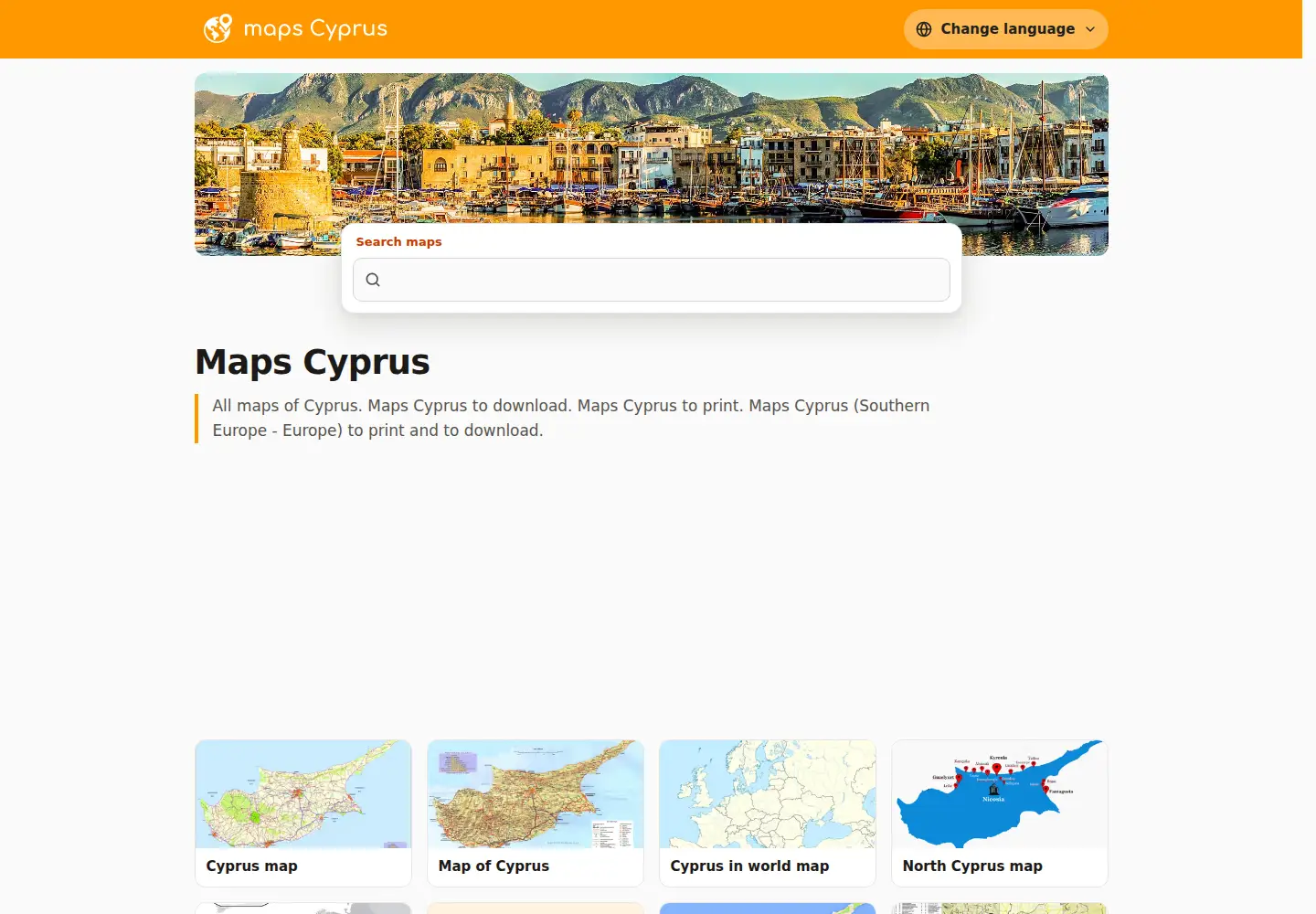 Screenshot of maps-cyprus.com