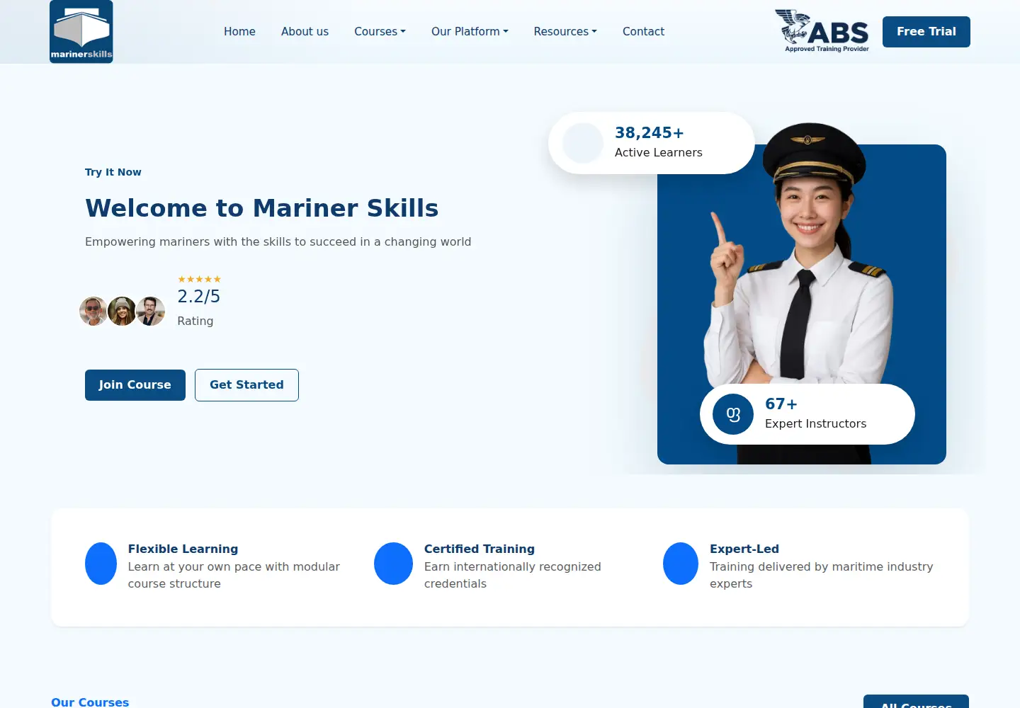 Screenshot of marinerskills.com