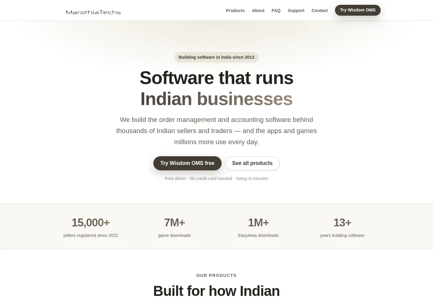 Captured homepage of marothiatechs.com in the current scan