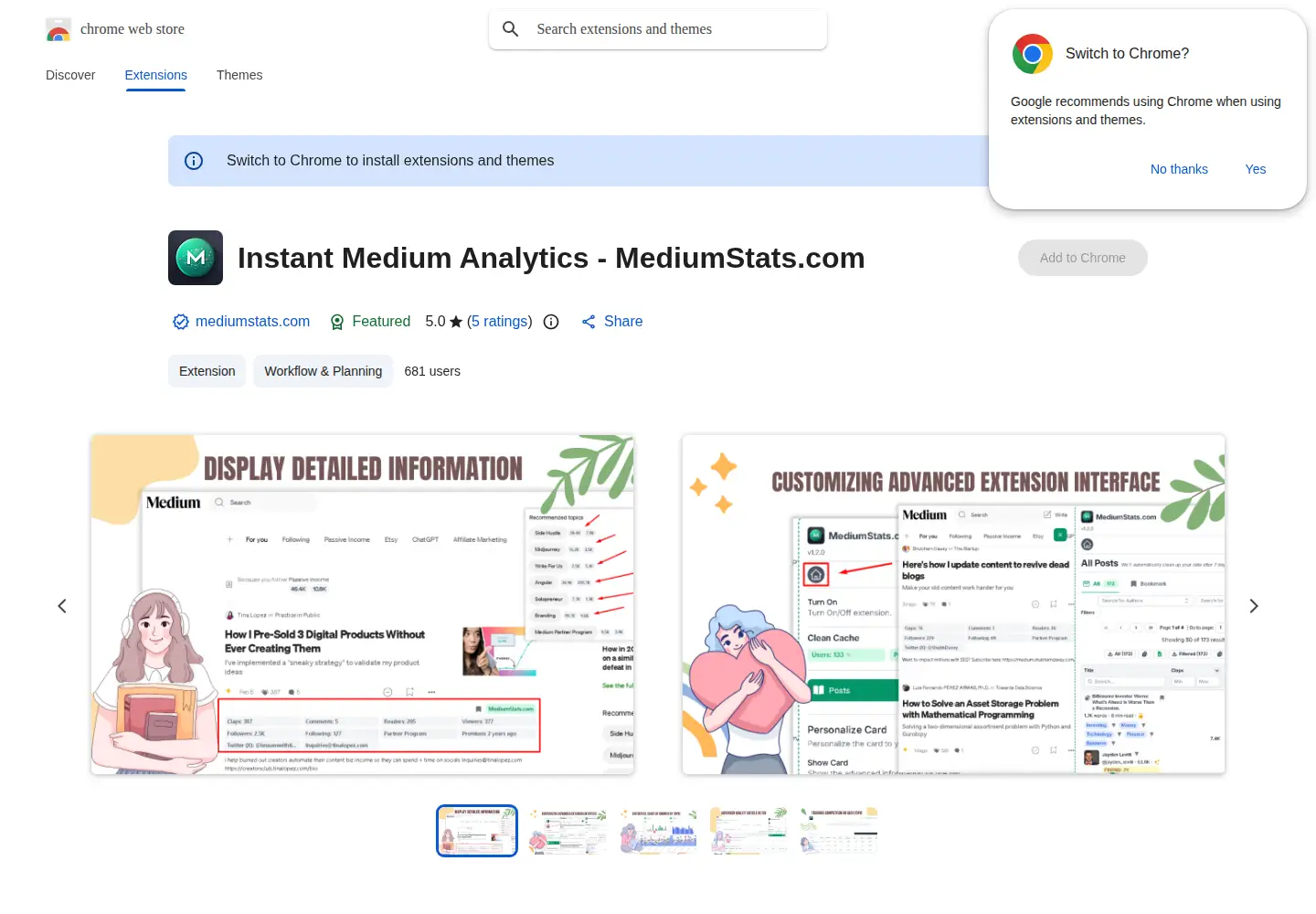 Screenshot of mediumstats.com
