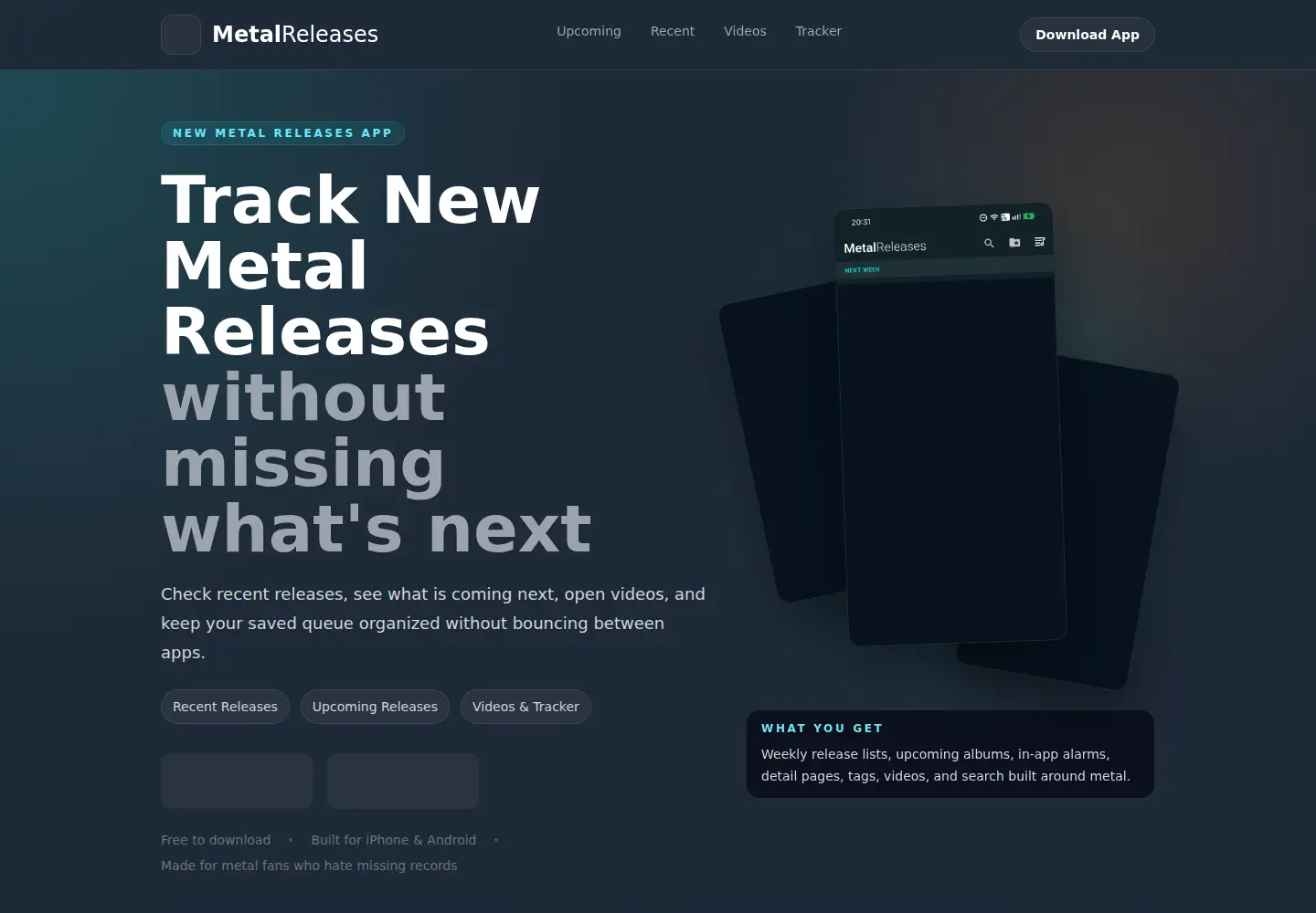Screenshot of metalreleases.com