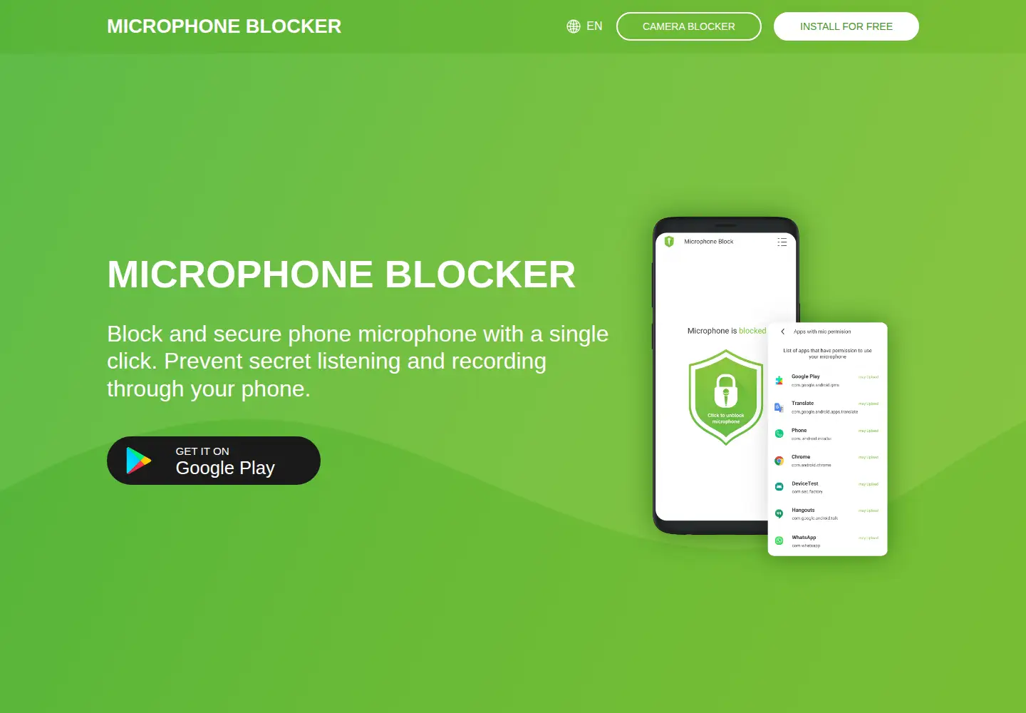 Screenshot of microphoneblocker.com