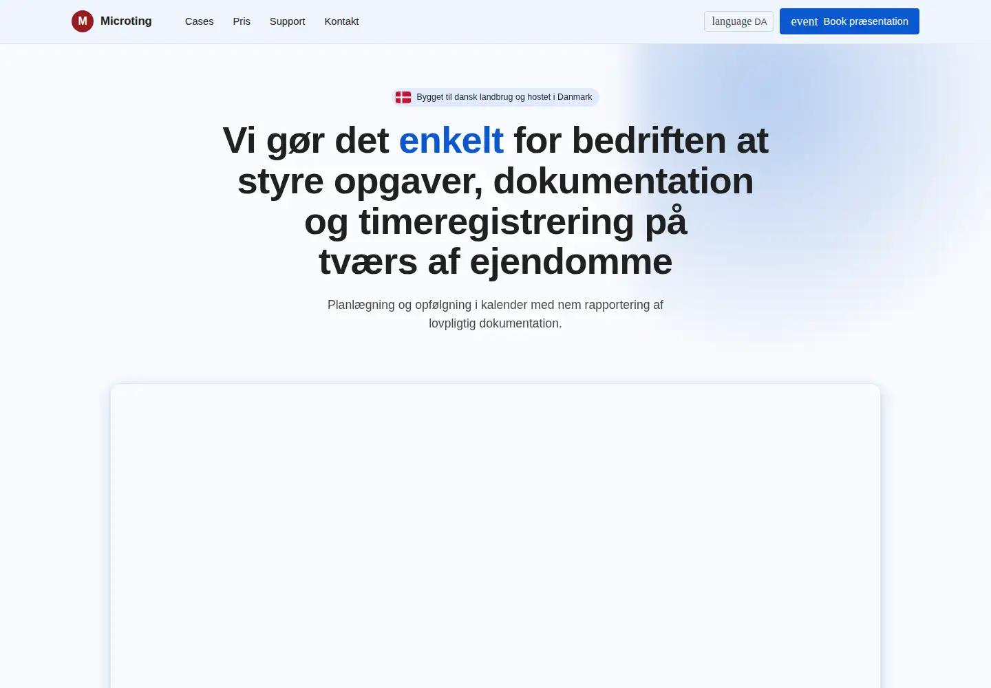 Captured homepage of microting.com in the current scan
