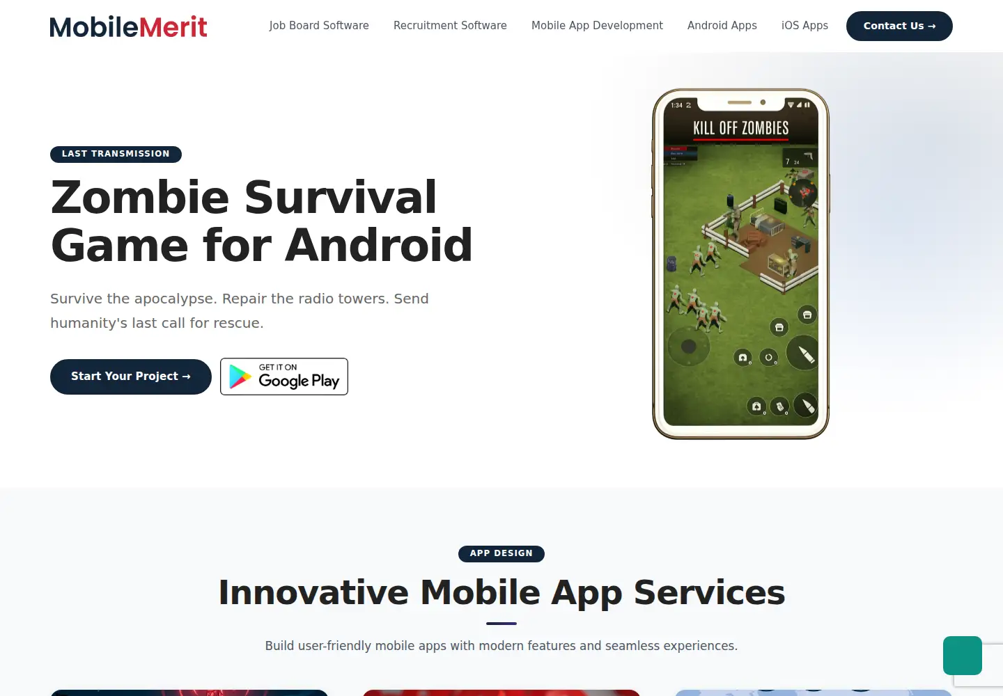 Captured homepage of mobilemerit.com in the current scan
