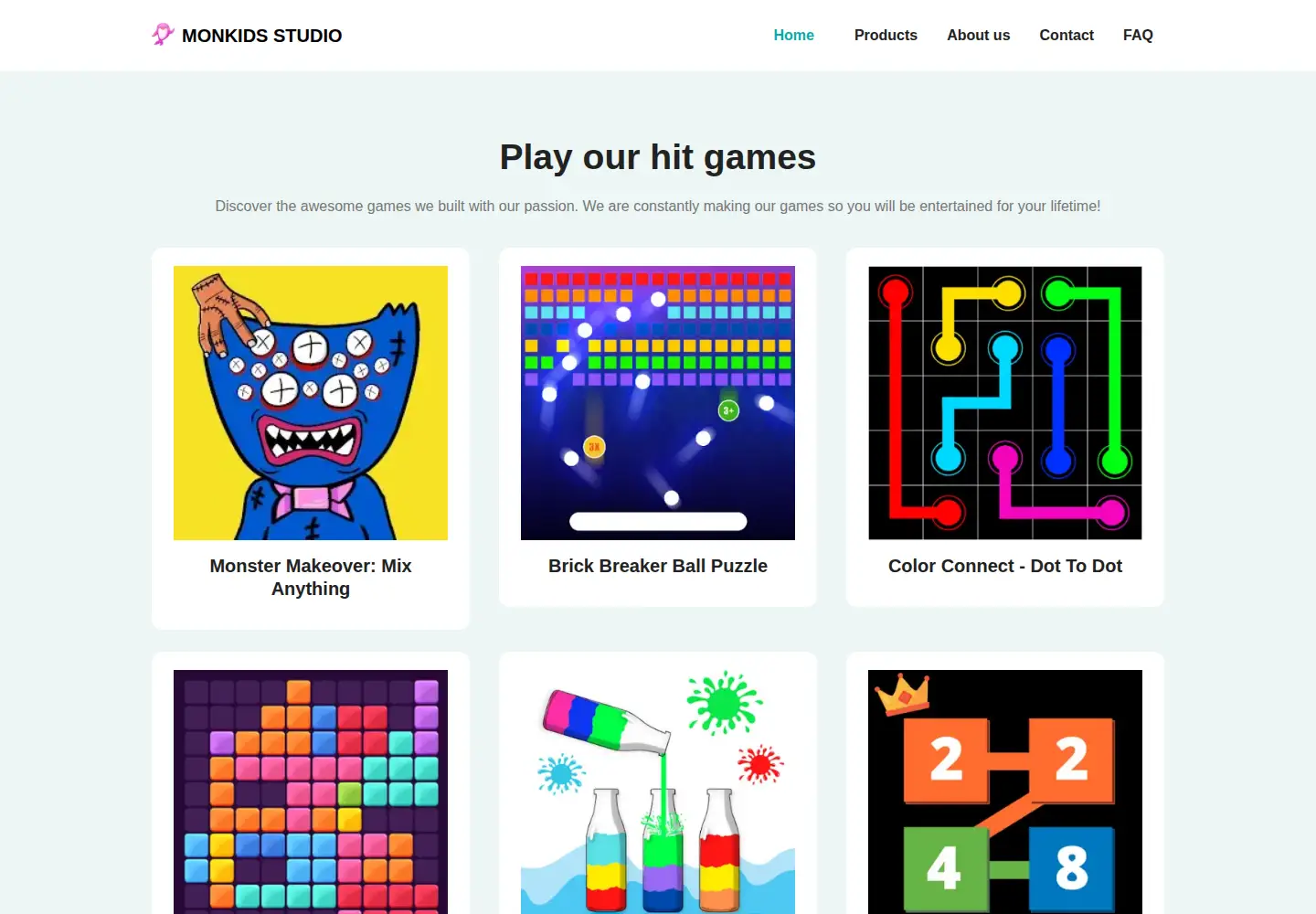 Screenshot of monkidsstudio.com