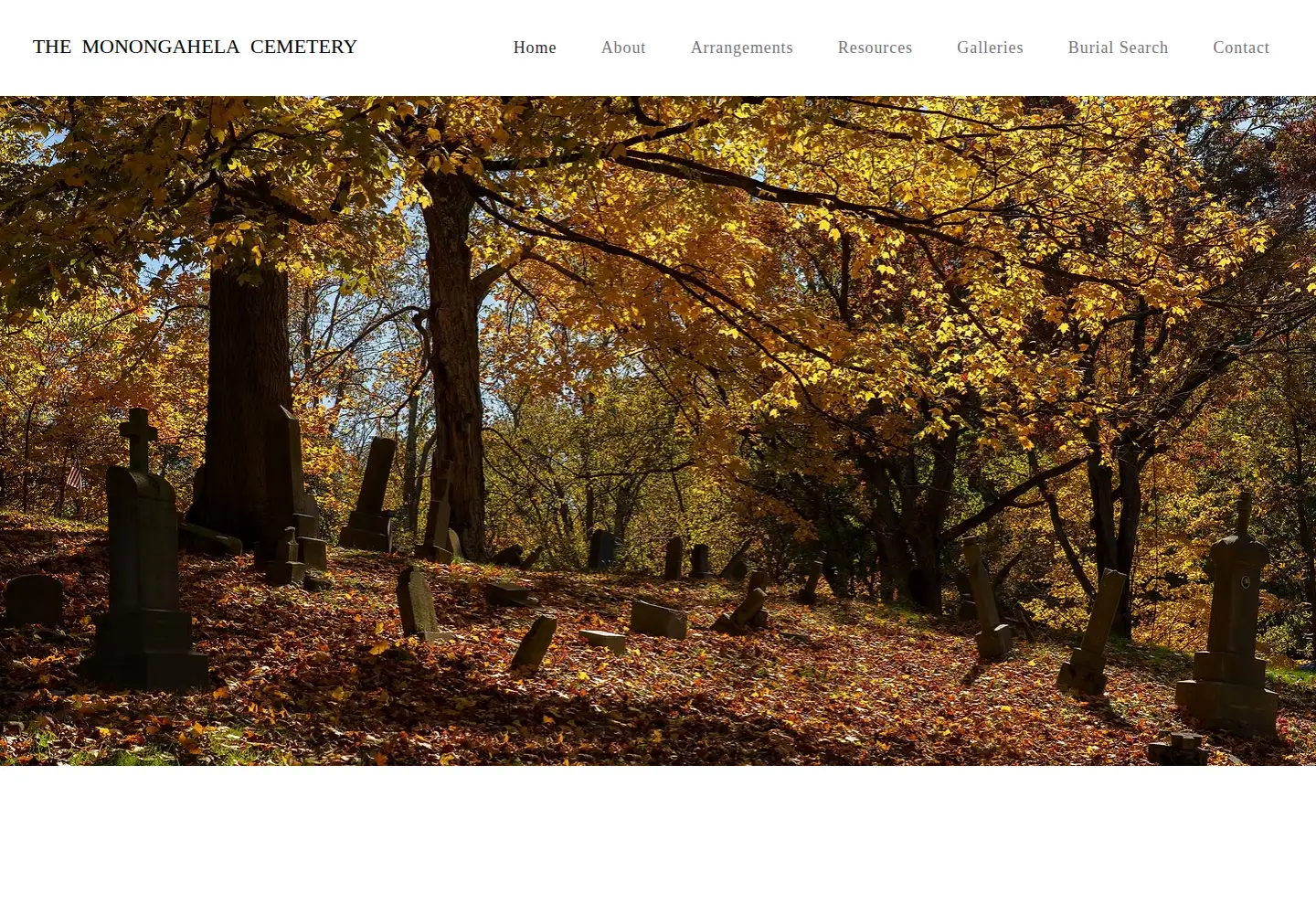 Screenshot of monongahela-cemetery.com