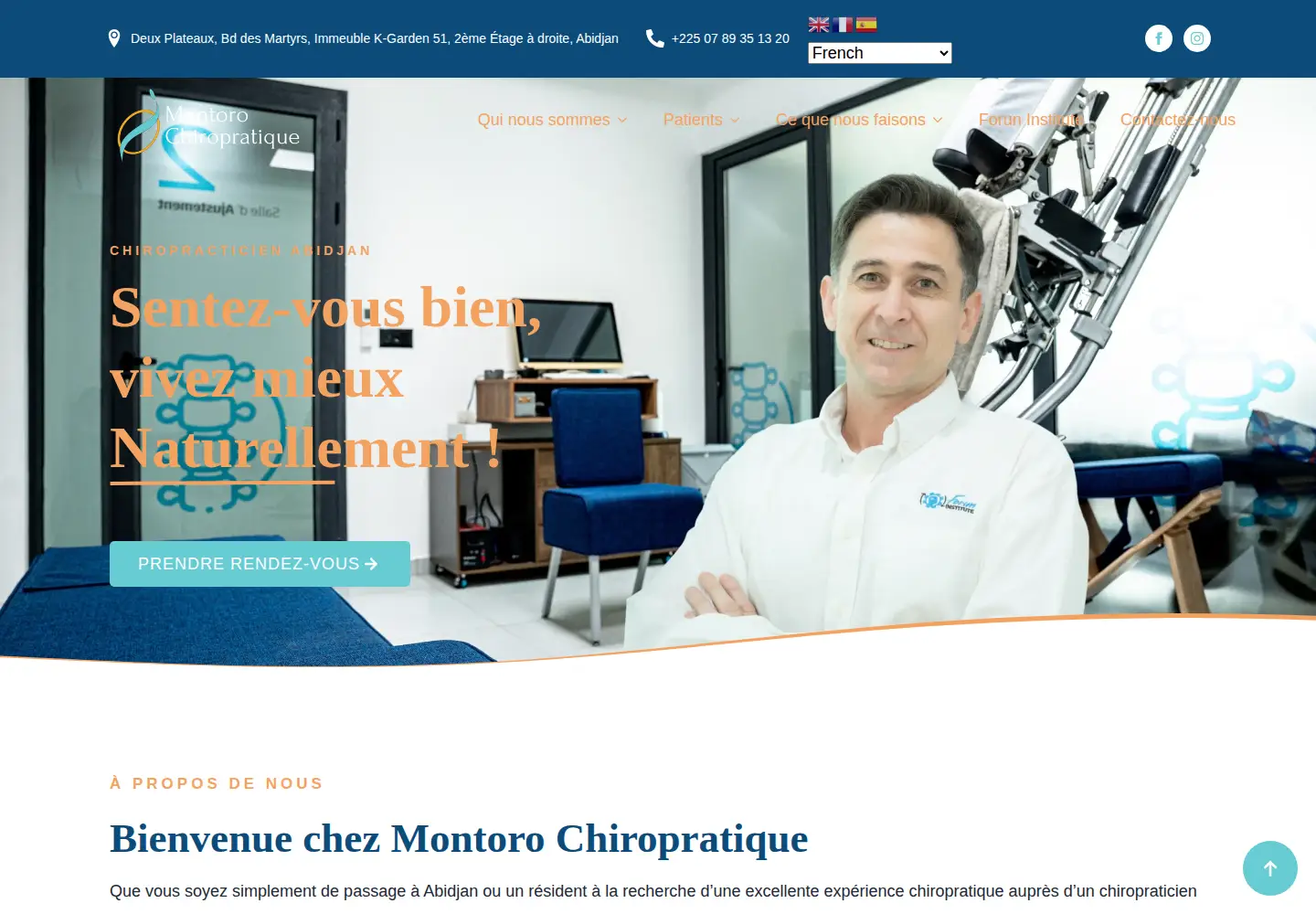 Captured homepage of montorochiropratique.com in the current scan