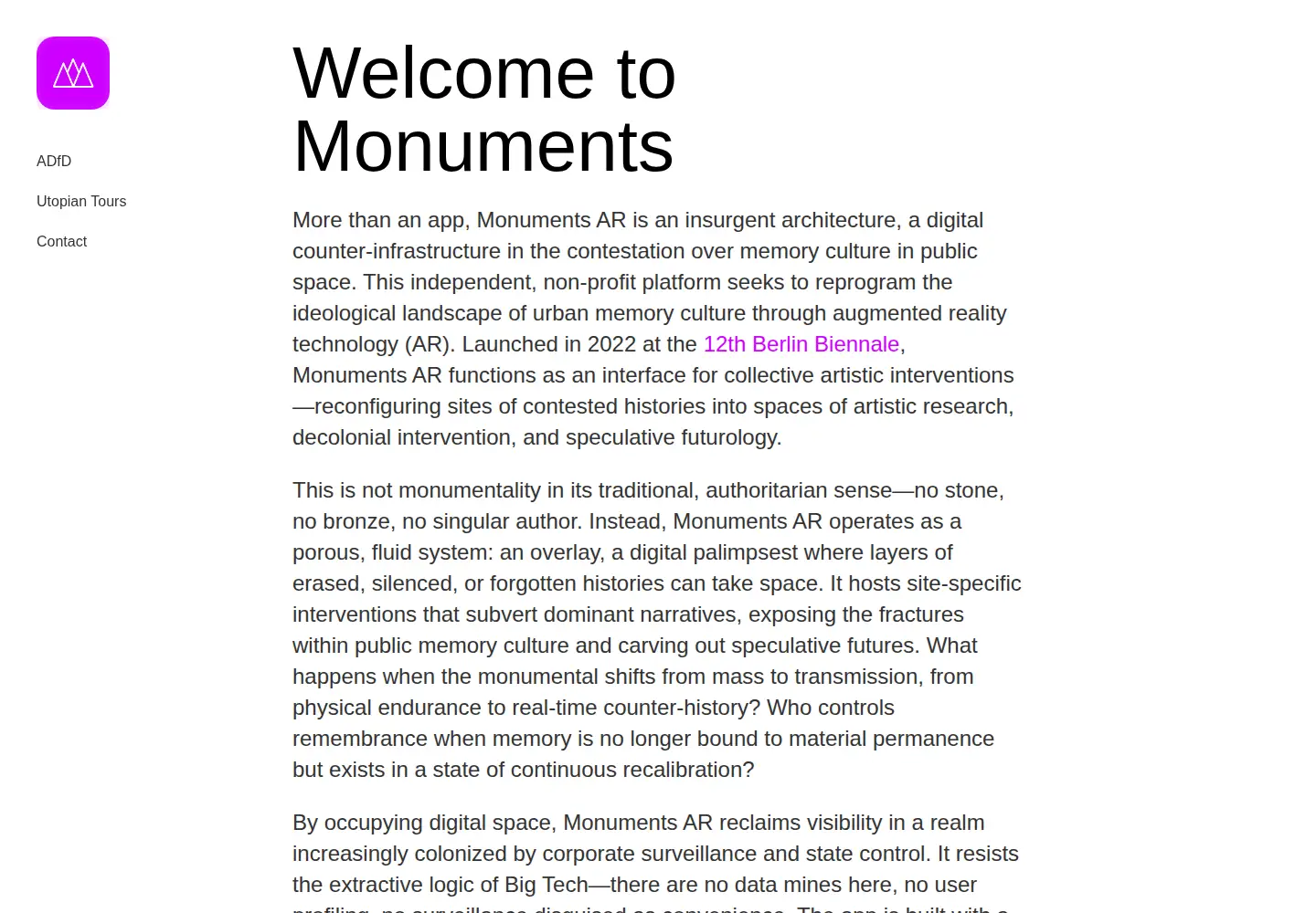 Captured homepage of monuments-ar.com in the current scan