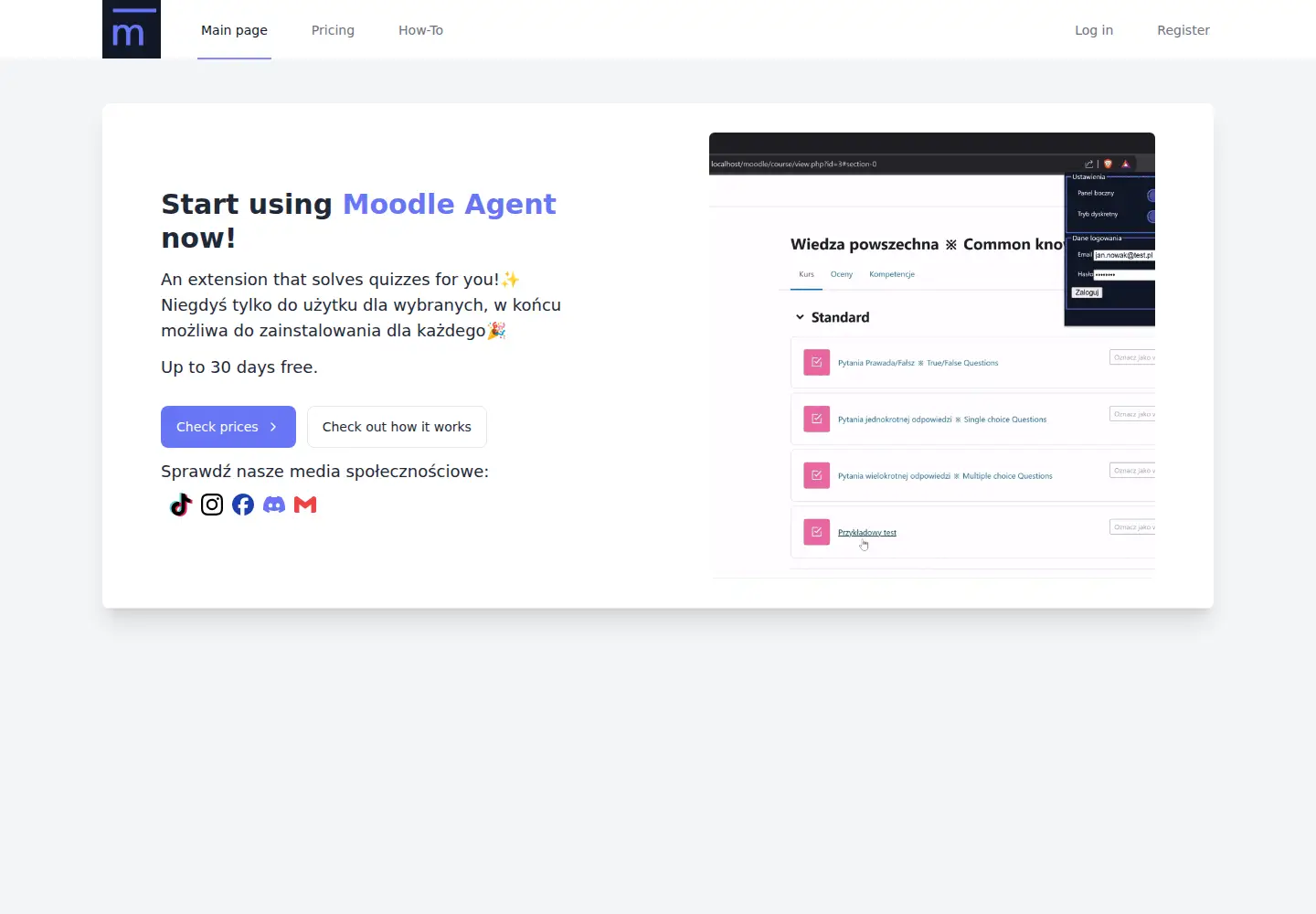 Captured homepage of moodlea.com in the current scan