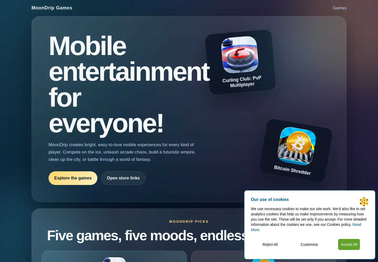 Screenshot of moondripgames.com