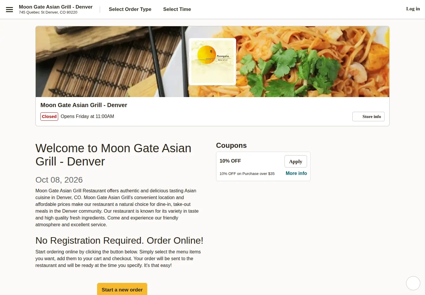 Screenshot of moongatedenver.com