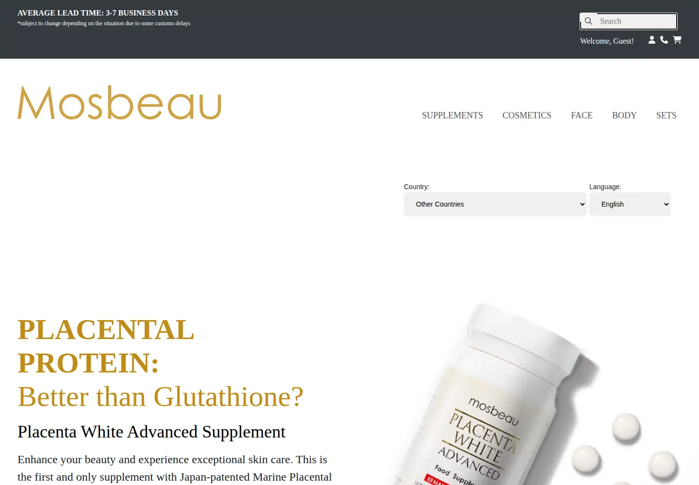 Captured homepage of mosbeau.com in the current scan