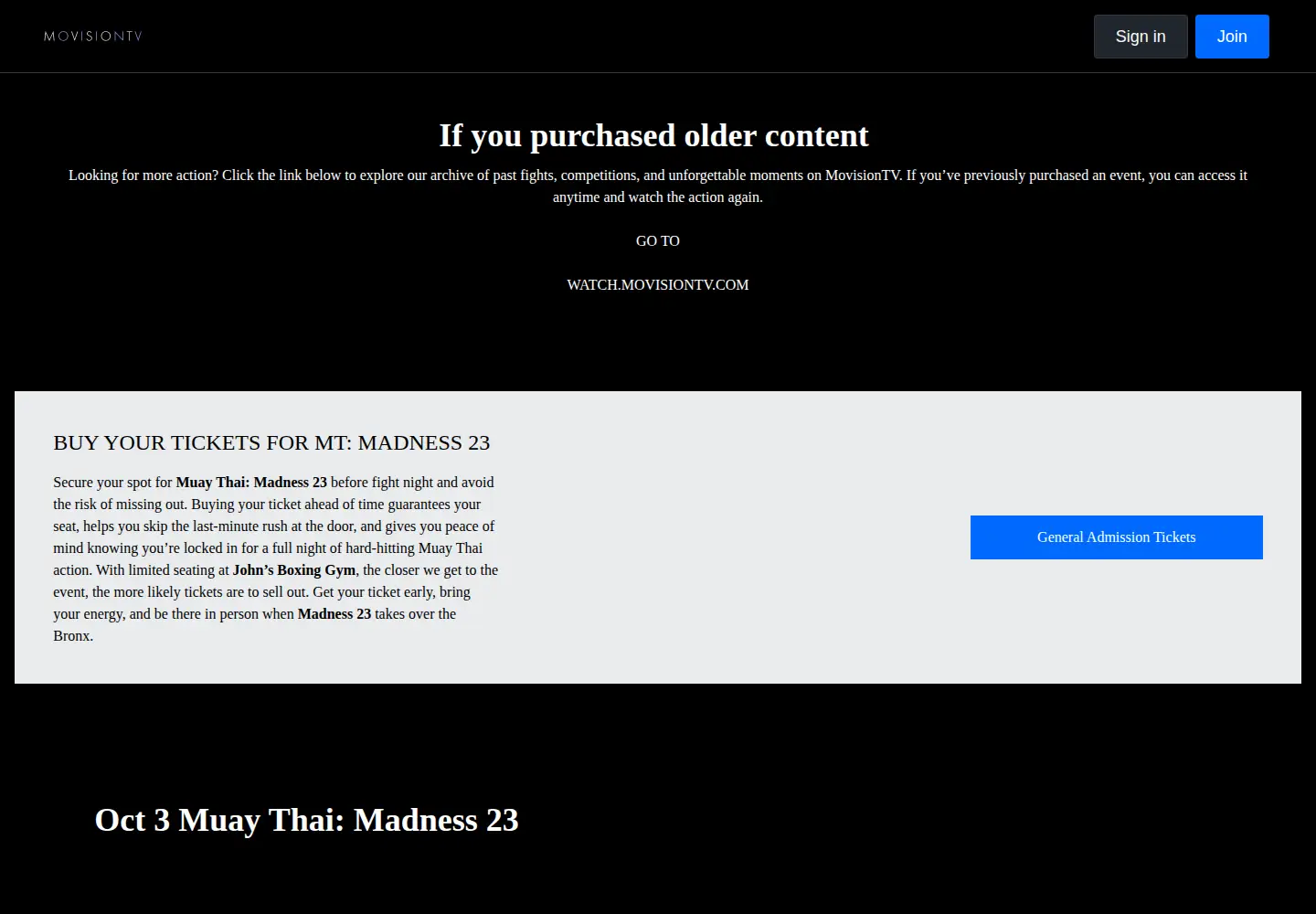 Captured homepage of movisiontv.com in the current scan