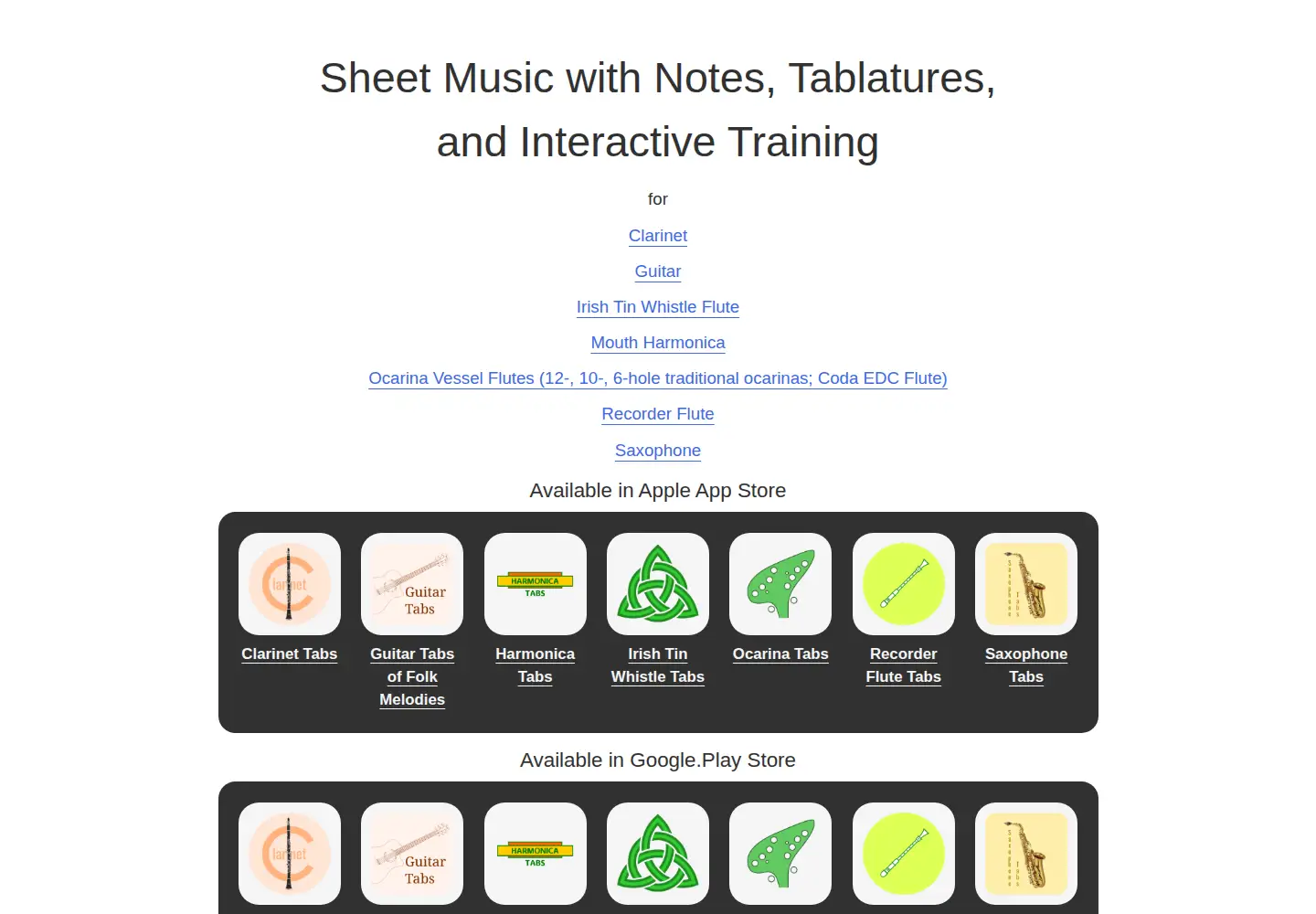 Captured homepage of music-tabs.com in the current scan