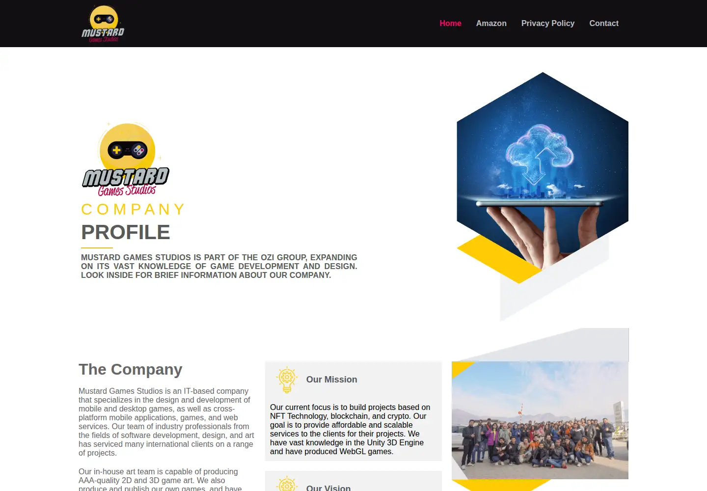 Captured homepage of mustardgamesstudios.com in the current scan