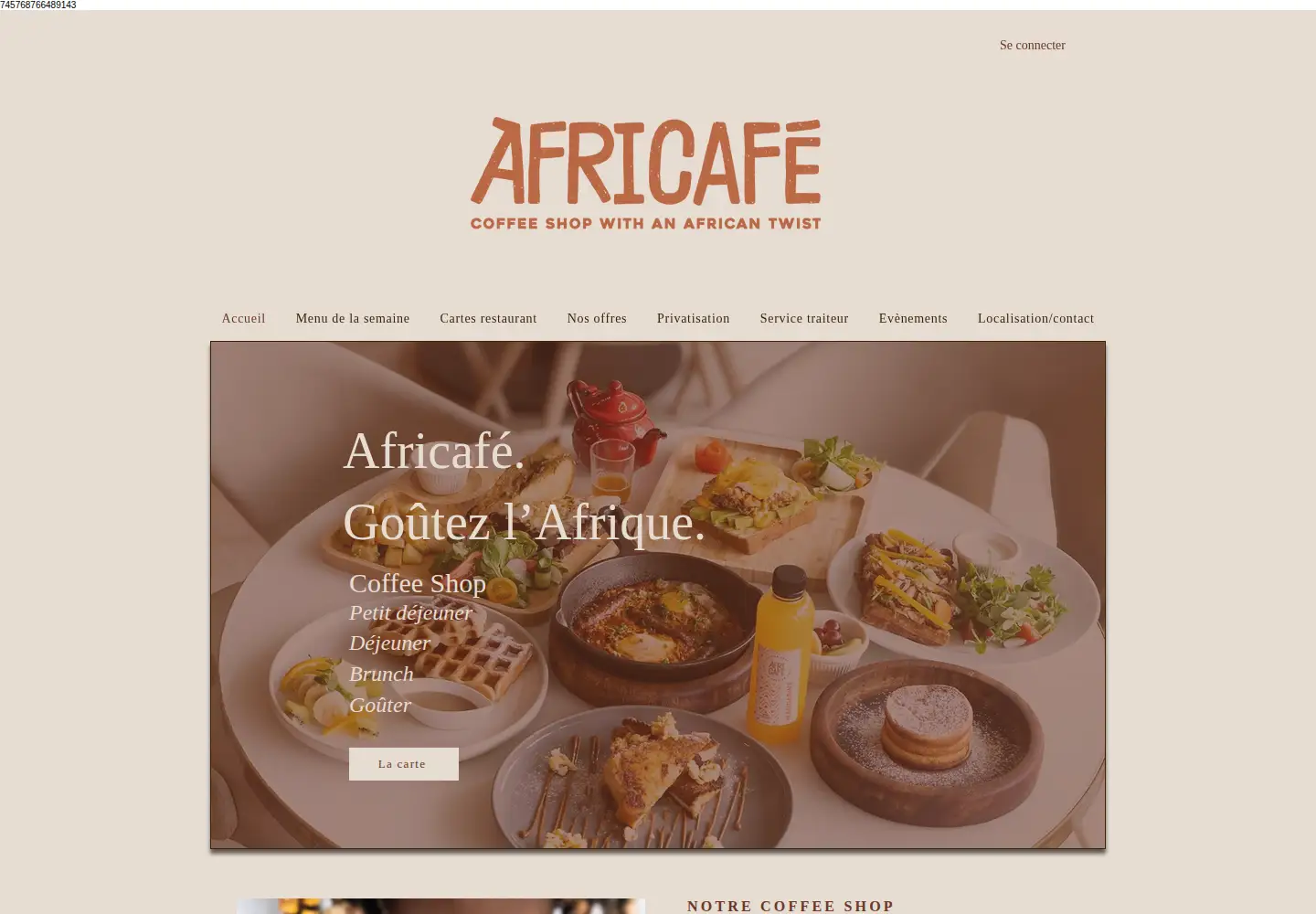 Screenshot of myafricafe.com