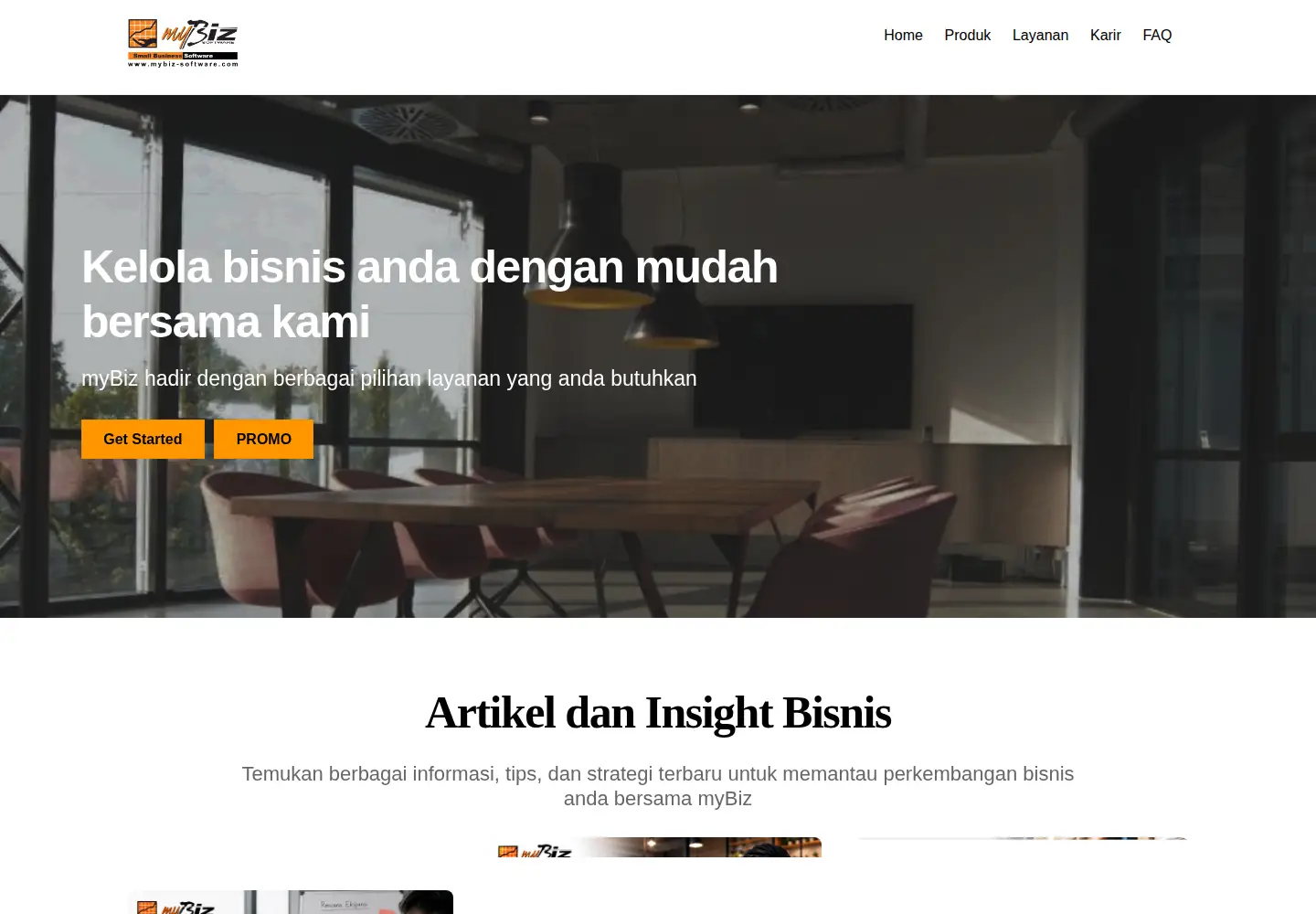 Captured homepage of mybiz-software.com in the current scan