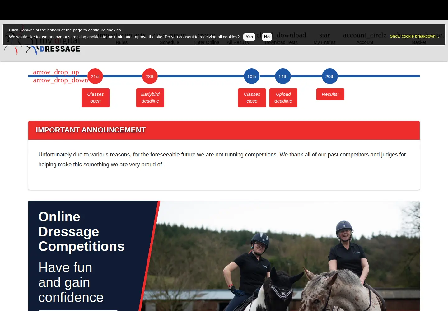 Screenshot of mydigitaldressage.com