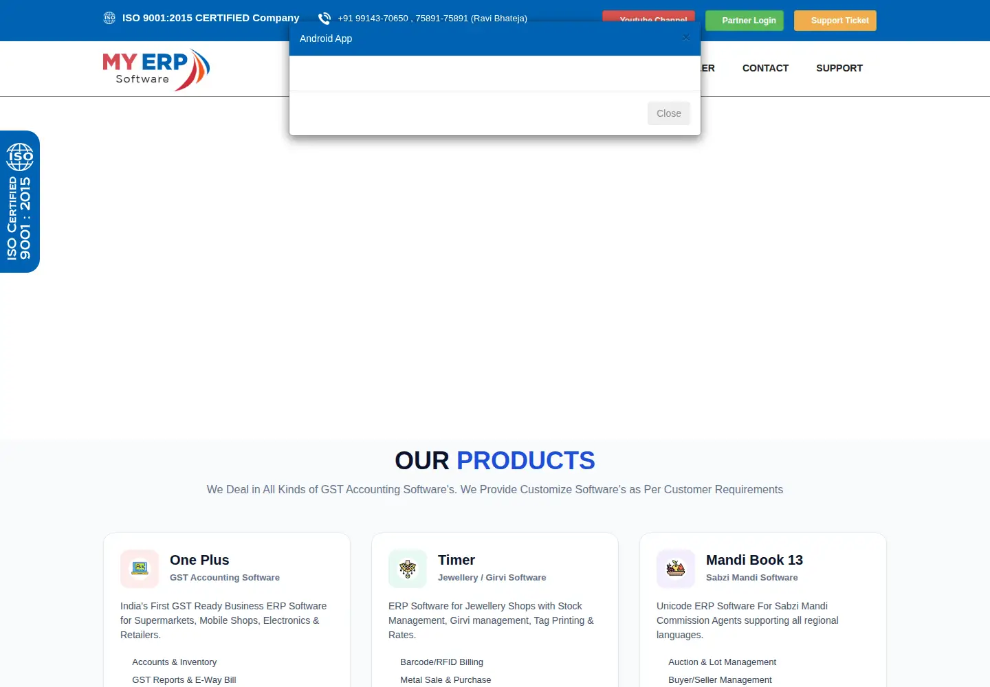 Screenshot of myerpsoftware.com