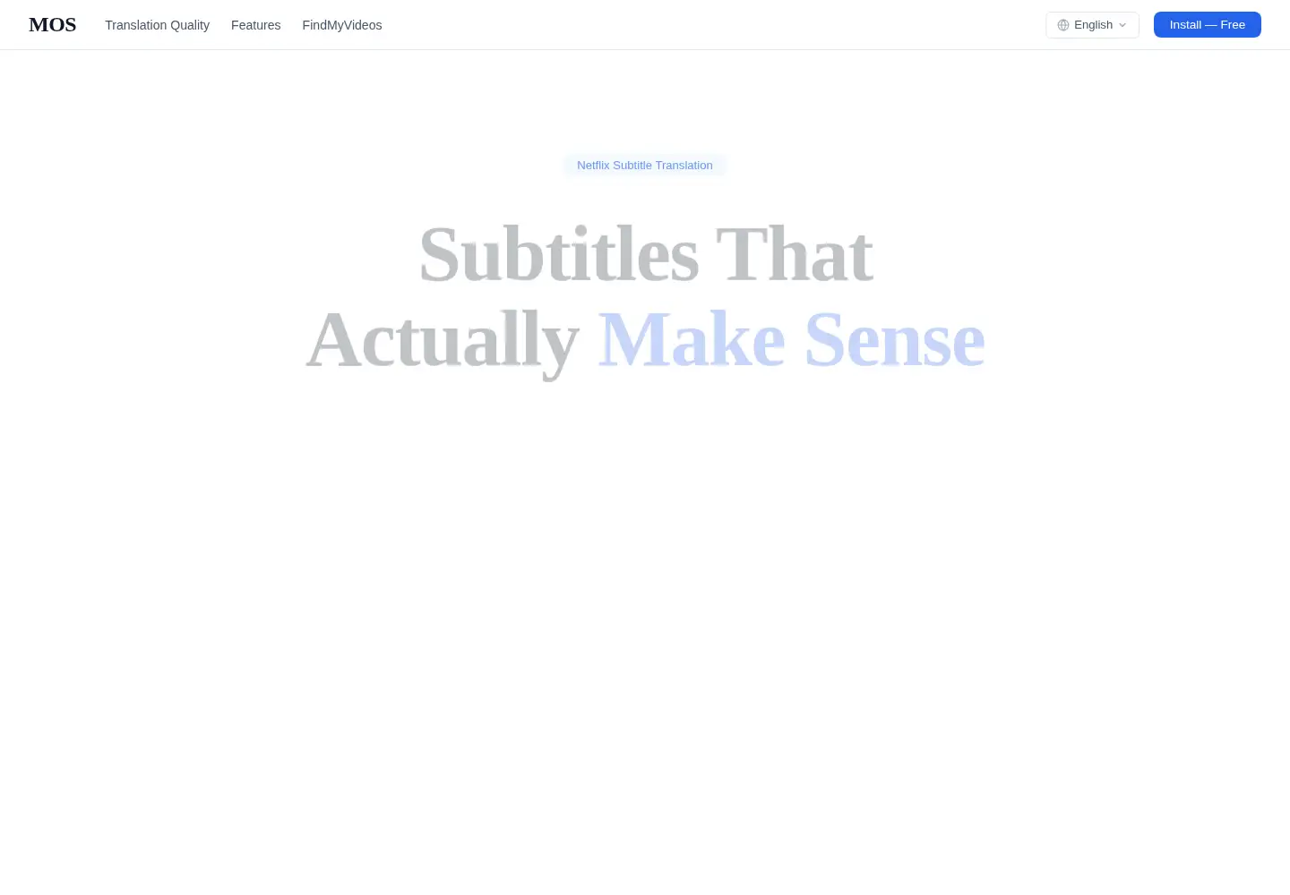 Captured homepage of myownsubtitles.com in the current scan