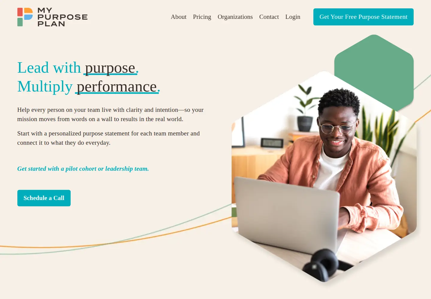 Captured homepage of mypurposeplan.com in the current scan