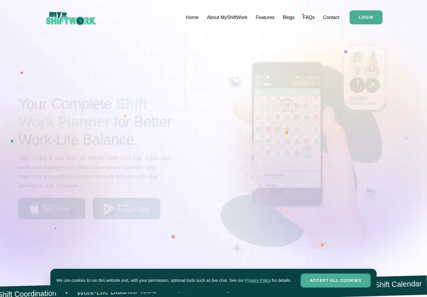 Captured homepage of myshiftworkapp.com in the current scan