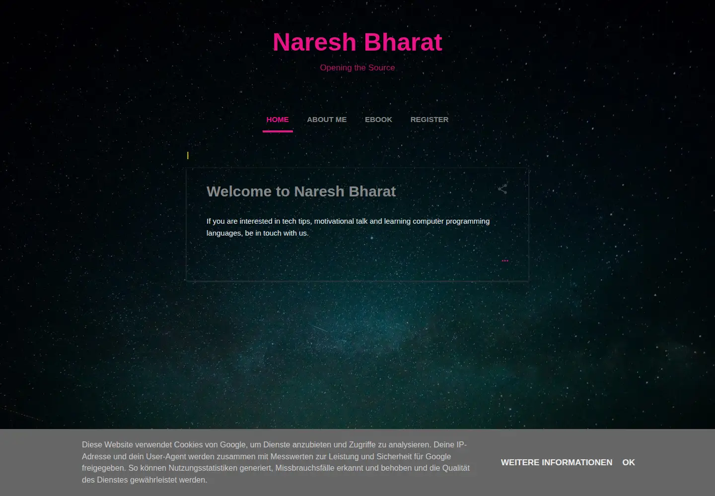 Captured homepage of nareshbharat.com in the current scan