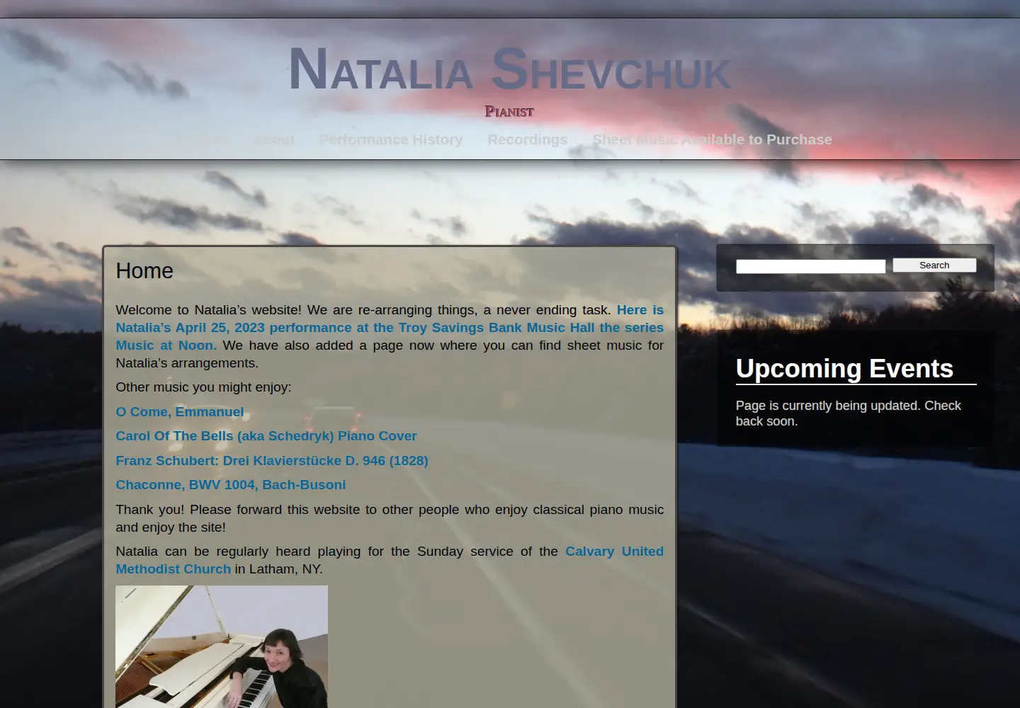 Captured homepage of nataliashevchuk.com in the current scan