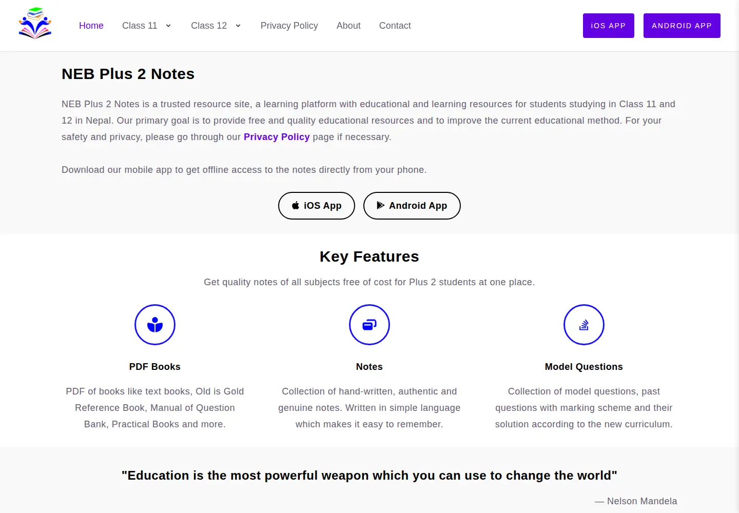 Screenshot of nebplus2notes.com